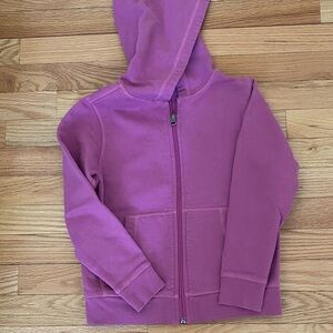 Hanna Andersson Kids Zip-Up Hoodie in Deep Magenta